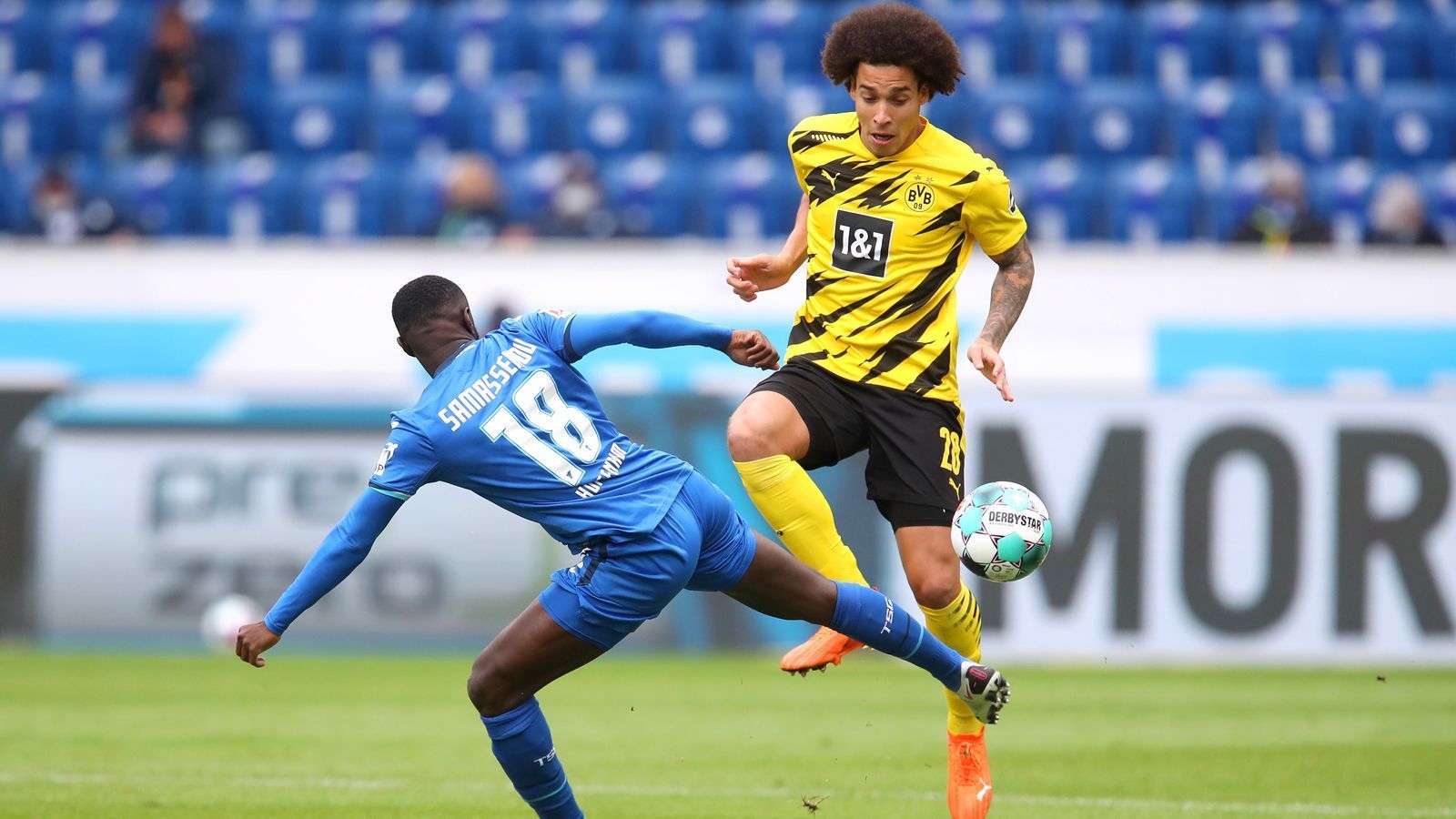 
                <strong>Axel Witsel</strong><br>
                Der Belgier hat einige wichtige Balleroberungen und ist ein Stabilisator im Zentrum. Nach vorne aber unauffällig. ran-Note: 3
              