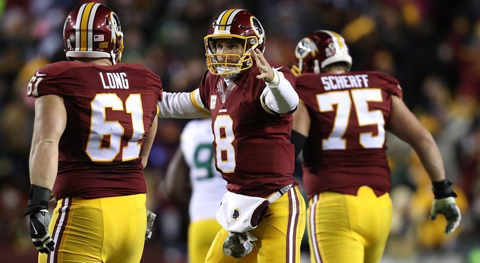 
                <strong>Washington Redskins</strong><br>
                Kirk Cousins (Quarterback, Mitte), Brandon Scherff (Guard, rechts), Spencer Long (Guard/Center, links)
              