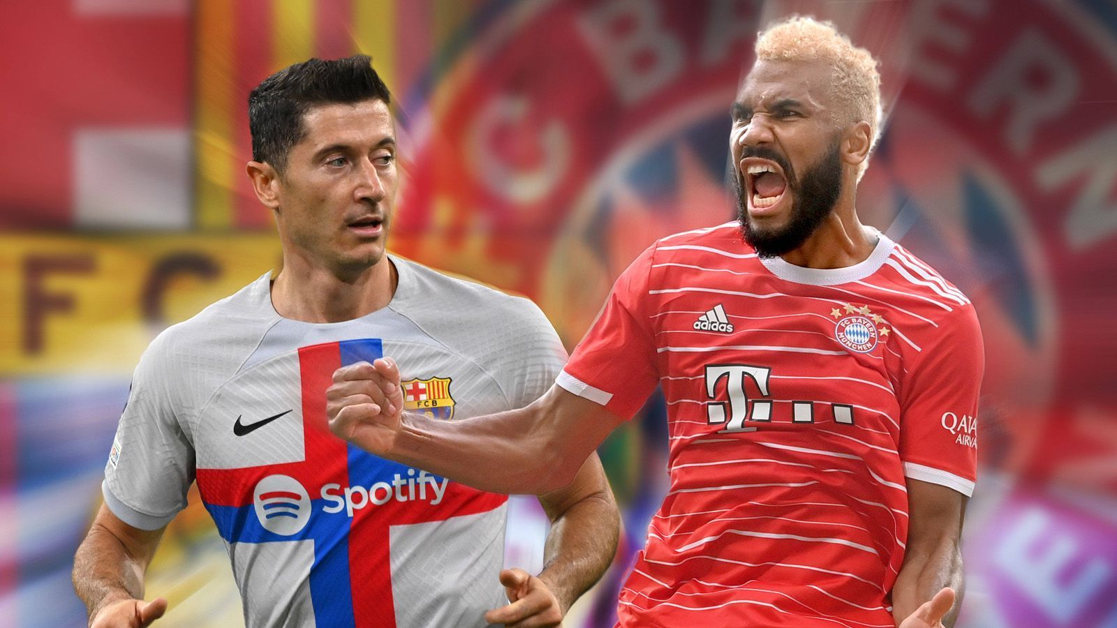 
                <strong>Lewandowski vs. Choupo-Moting: Der große Leistungs-Check</strong><br>
                Als Robert Lewandowski im Sommer vom FC Bayern nach Barcelona wechselte, fürchteten die Münchner, die Lücke im Sturm nicht schließen zu können. Zwar ist ein 40-Tore-plus-Lewy nicht eins zu eins kompensierbar. Doch mit Eric Maxim Choupo-Moting rückte in den vergangenen Wochen ein Stürmer in den Fokus, der für die Bayern im Moment ebenso wertvoll ist wie es Lewandowski einst war. ran wagt den Knipser-Vergleich: Choupo oder Lewy - wer ist aktuell besser?
              