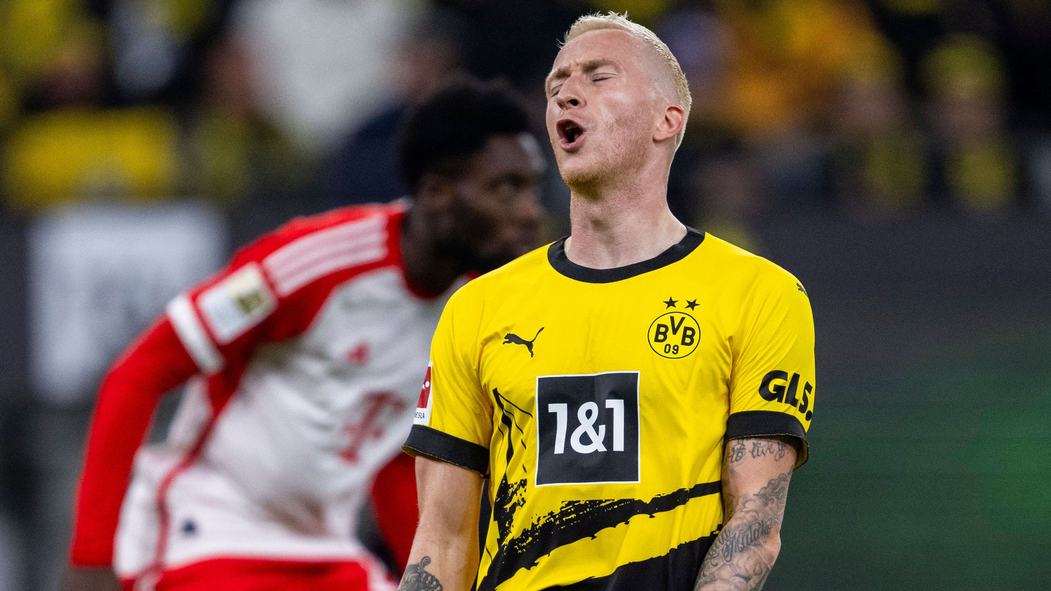 <strong>Marco Reus<br></strong>Bei seinem 400. Pflichtspiel-Einsatz für Borussia Dortmund ist von Ex-Kapitän Marco Reus zunächst längere Zeit nichts zu sehen. Allerdings hat er in der 56. Minute die bis dann hin wohl größte Chance auf den Anschlusstreffer. Reus scheitert aus der Drehung an Neuer, danach taucht der Routinier wieder ziemlich ab. <strong><em>ran</em>-Note: 4</strong>