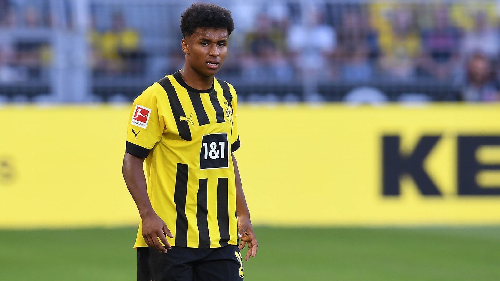 
                <strong>Karim Adeyemi</strong><br>
                &#x2022; Verein: Borussia Dortmund<br>&#x2022; Nationalität: Deutschland<br>&#x2022; Position: Mittelstürmer/Rechtsaußen<br>&#x2022; Alter: 20 Jahre<br>
              