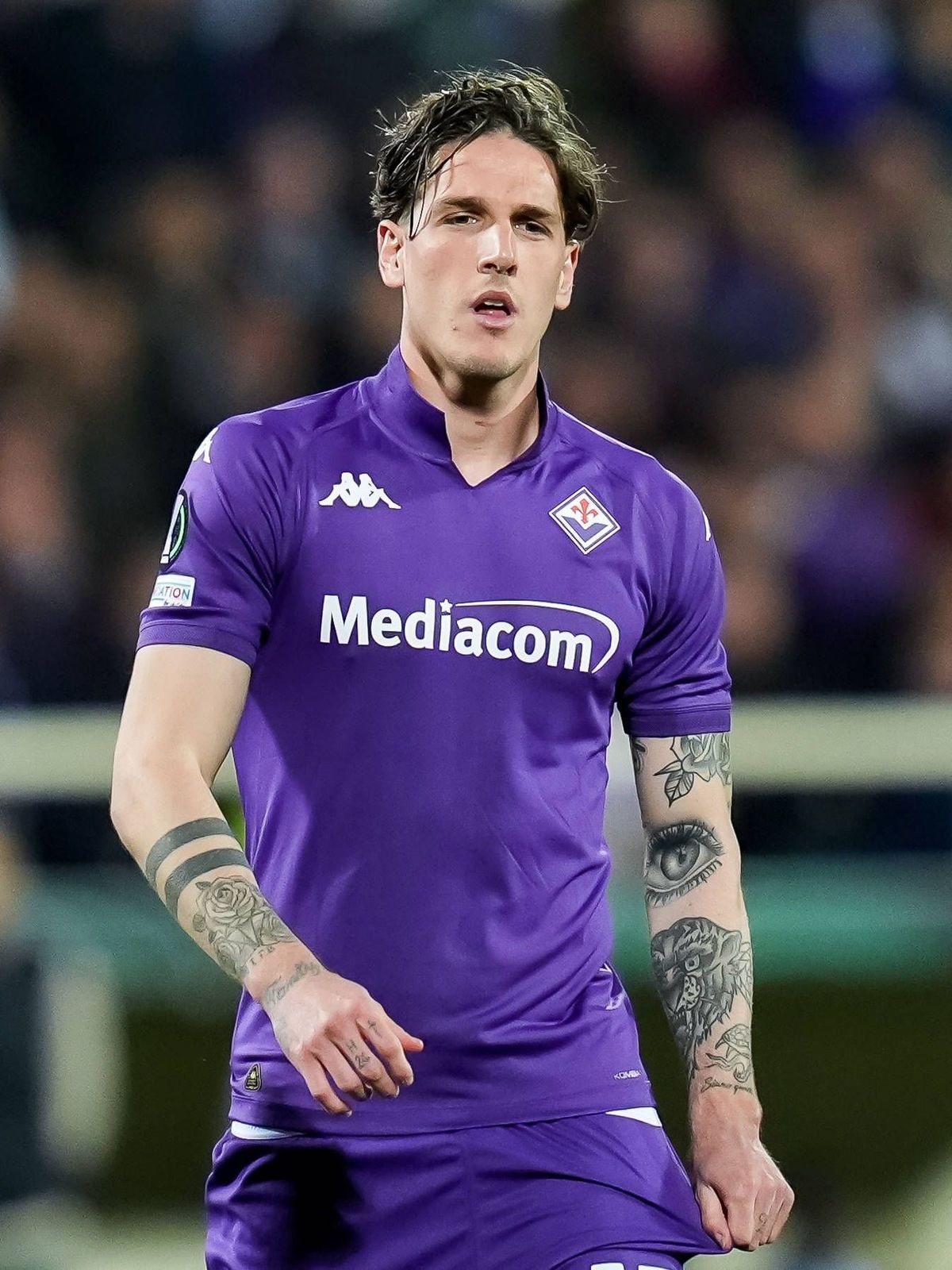 ACF Fiorentina v Real Betis Balompie - UEFA Conference League 2024 25 Semi Final Second Leg Nicolo Zaniolo of ACF Fiorentina looks on during the UEFA Conference League 2024 25 Semi Final Second Leg...