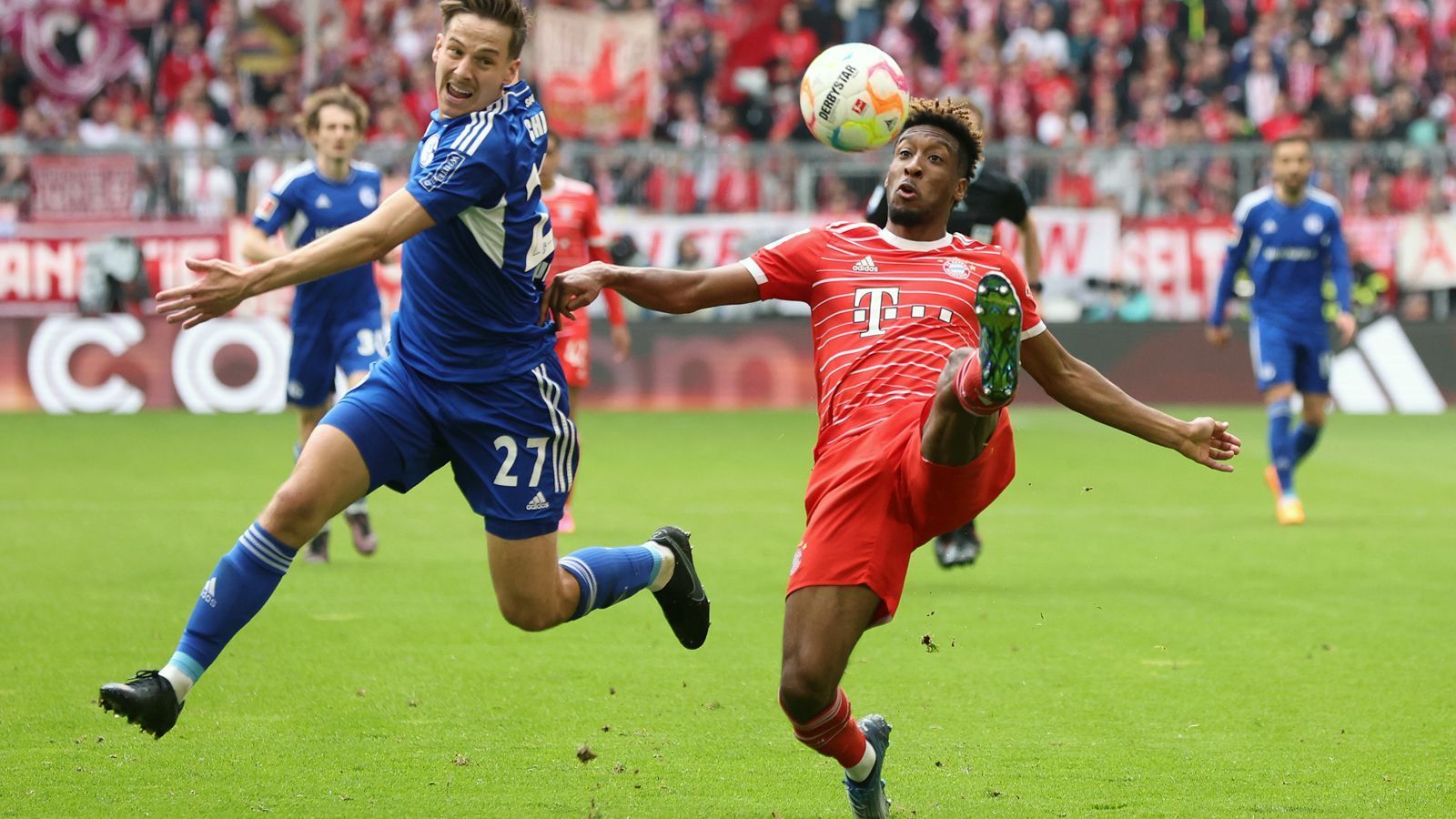 
                <strong>Kingsley Coman</strong><br>
                Bekommt bei seiner riesigen Chance in der 10. Minute den Ball nicht über die Linie. Ansonsten quirlig und für die Schalker Defensive nur schwer zu bändigen. Der ganz große Punch bleibt aber aus. Trainer Thomas Tuchel scheint immer wieder unzufrieden mit seinem Star und nimmt ihn in der 64. Minute runter. ran-Note: 3
              