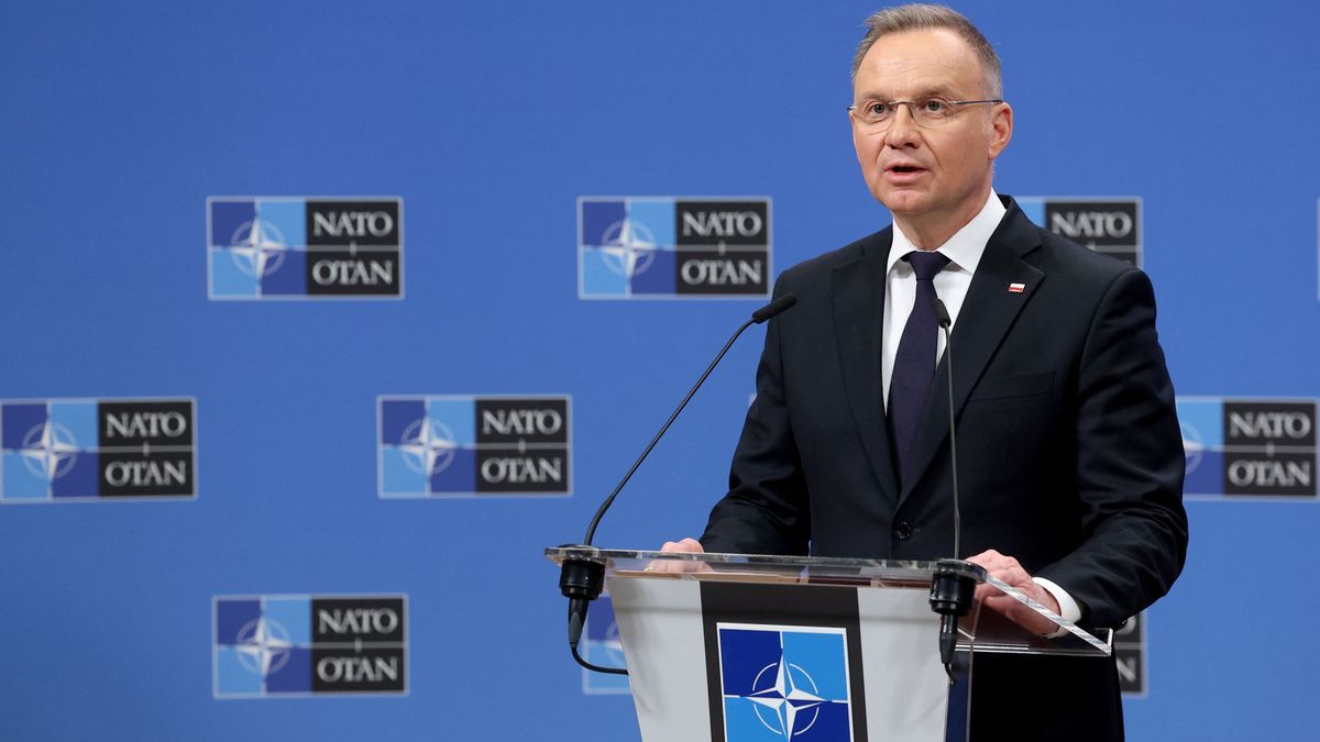 6. März 2025, Belgien, Brüssel: Der polnische Präsident Andrzej Duda im NATO-Hauptquartier in Brüssel