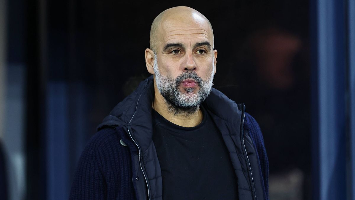 Premier League Manchester City v Manchester United, ManU Pep Guardiola manager of Manchester City during the Premier League match Manchester City vs Manchester United at Etihad Stadium, Manchester,...