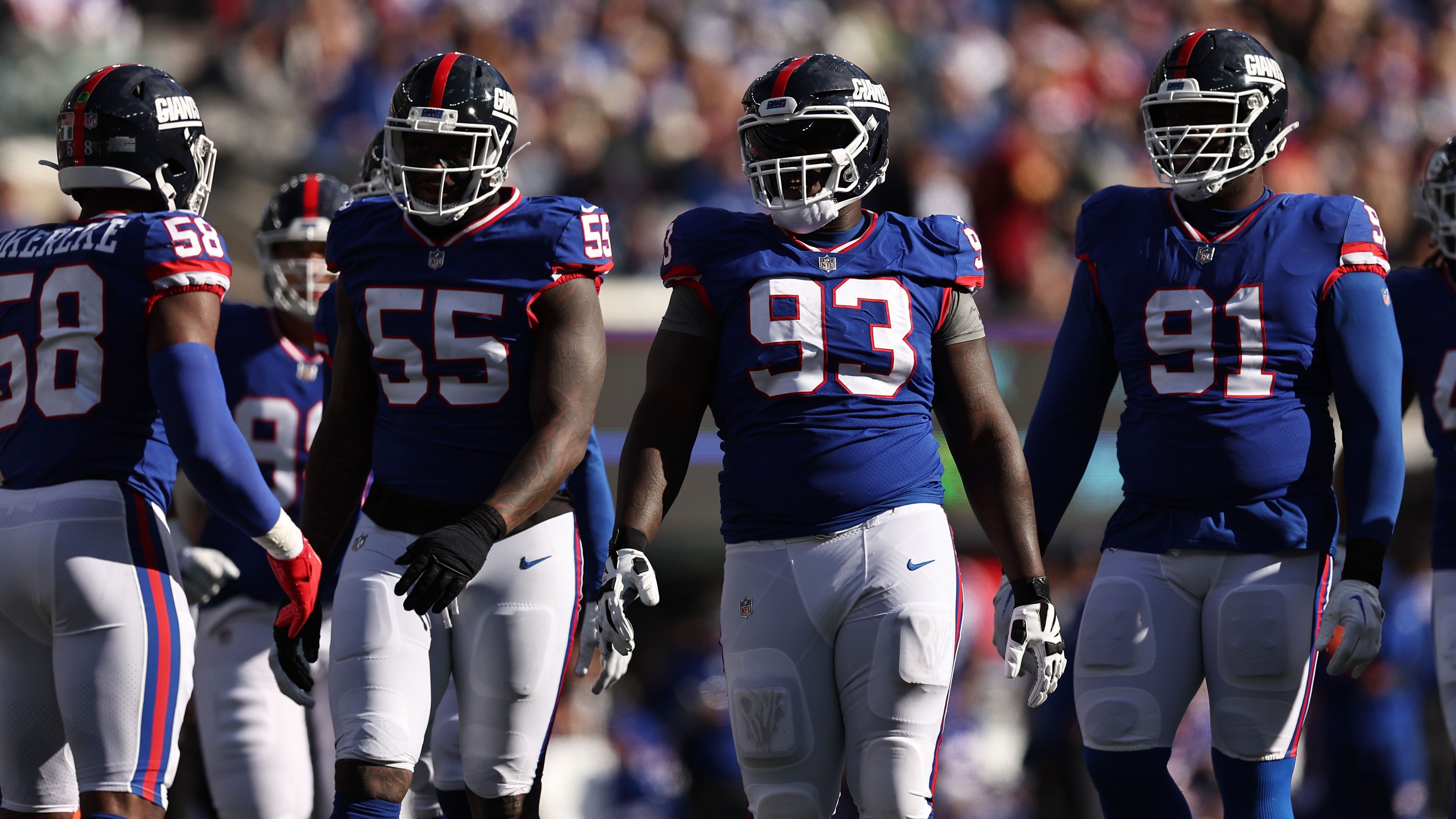 <strong>New York Giants<br></strong>Altersdurchschnitt: 25,7 Jahre<br>Jüngster Spieler: Jalin Hyatt (22)<br>Ältester Spieler: Tyrod Taylor (34)