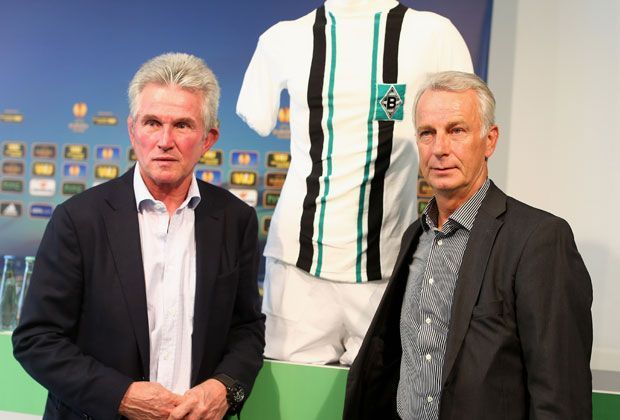 
                <strong>Das waren noch Zeiten...</strong><br>
                Jupp Heynckes (l.) und Rainer Bonhof standen im Mai 1975 im Finale gegen Twente Enschede. Nachdem das Hinspiel in Gladbach torlos ausging, fegte die Borussia die Niederländer in deren Arena mit 5:1 vom Platz.
              