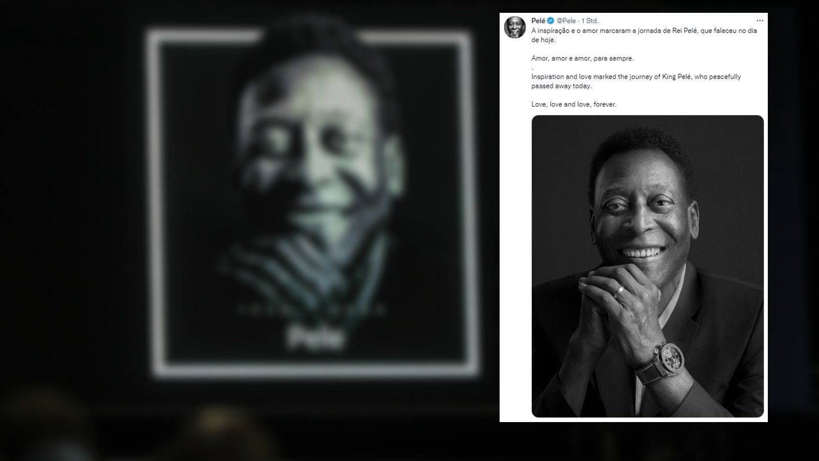 
                <strong>Pele-Account verkündet Tod</strong><br>
                Auf dem Twitter-Account der Fußball-Legende verkünden die Angehörigen liebevoll das Ableben. "Inspiration und Liebe prägten den Weg von König Pele, der heute friedlich verstorben ist. Liebe, Liebe und Liebe, für immer."
              