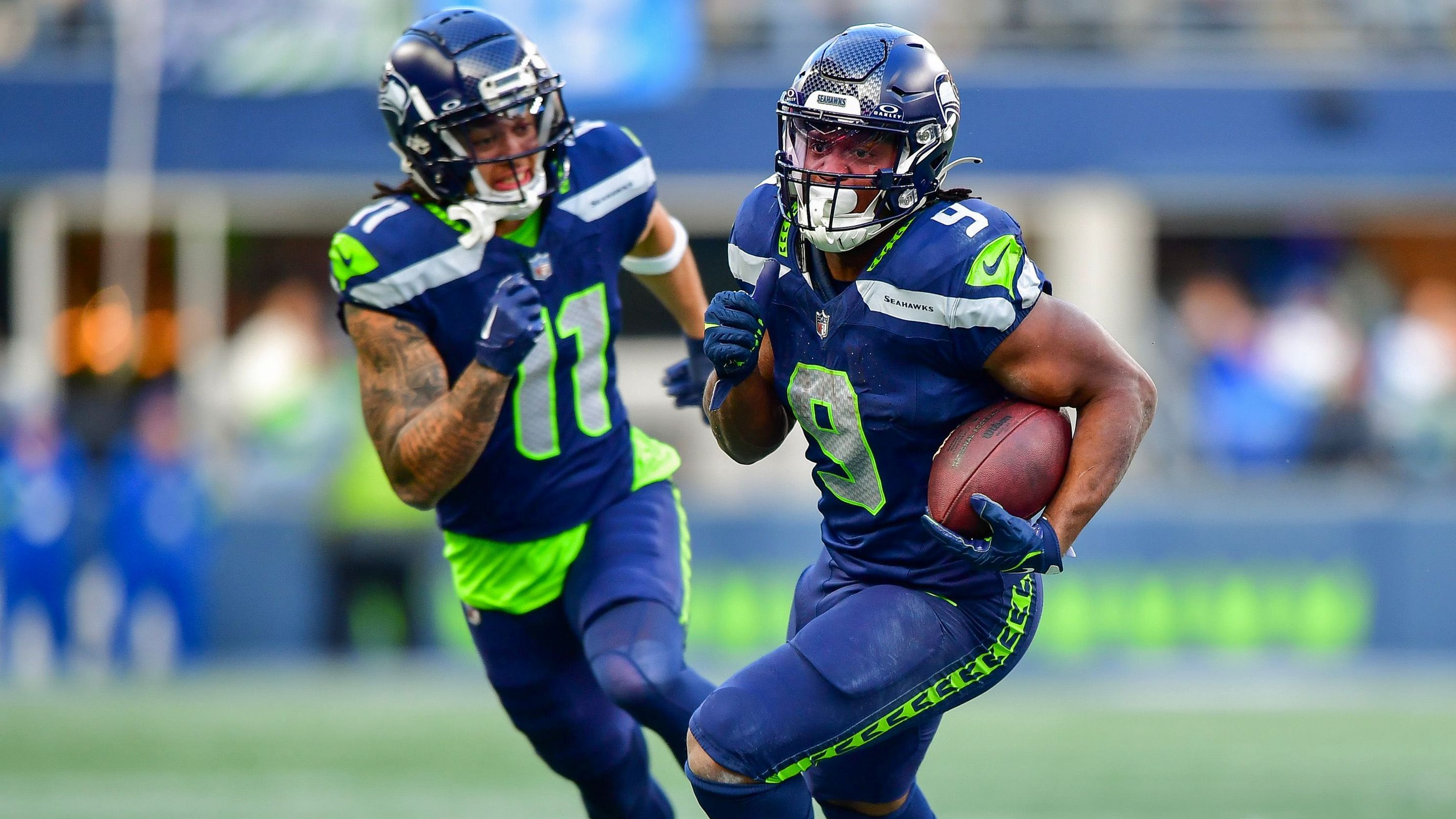 <strong>Platz 24 (geteilt): Seattle Seahawks</strong><br>Gegnerbilanz in 2023: 141-148<br>Prozentualer Anteil der Siege der Gegner: 48,8