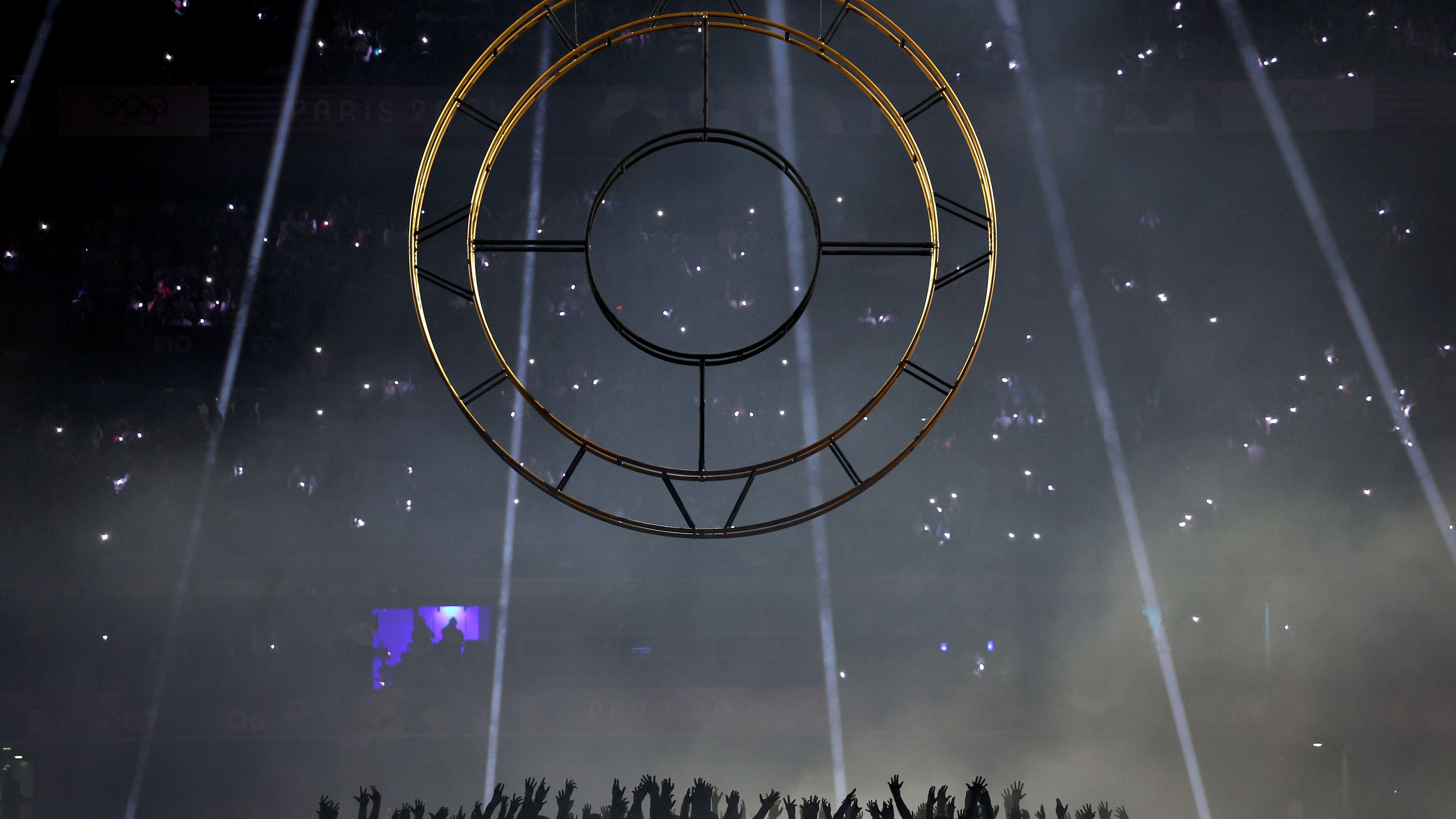 <strong>Olympia 2024: Die besten Bilder der Schlussfeier</strong><br>Schließlich steigt jeder einzelne Ring in den Himmel empor.