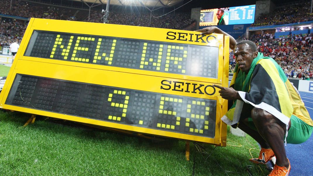 Usain Bolt stellte seinen Weltrekord bei der WM 2009 in Berlin auf