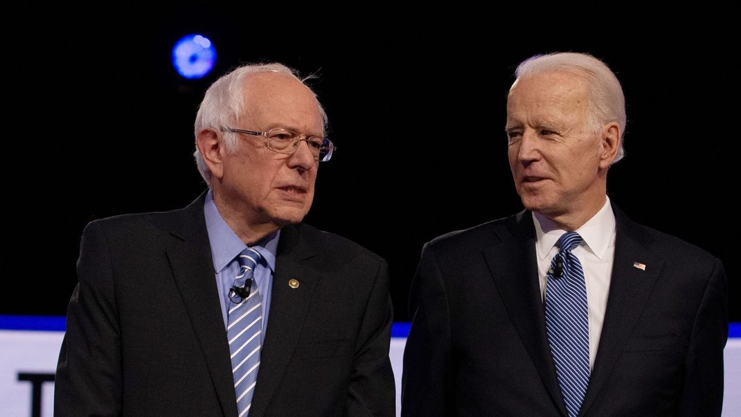 Damals waren sie noch Konkurrenten: Bernie Sanders (links) und Joe Biden beim US-Wahlkampf 2020.