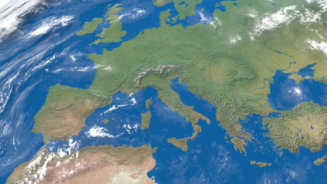 Symbolbild: Illustration von Europa aus dem Weltall. 