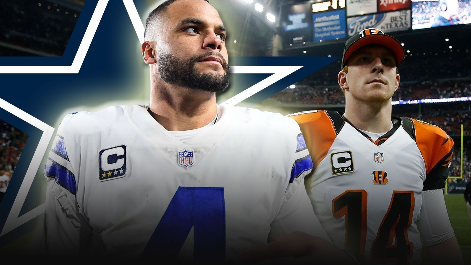 
                <strong>Dak Prescott vs. Andy Dalton (Dallas Cowboys)</strong><br>
                Muss Dak Prescott (l.) nach der Verpflichtung von Andy Dalton um seinen Starter-Job zittern? Sportlich braucht sich Prescott wahrscheinlich keine Sorgen zu machen, zumal er mit der Unterschrift unter den Franchise Tag ein zwar etwas herausgezögertes, aber auch klares Bekenntnis zu den Cowboys abgegeben hat. Dennoch wird der Viertrundenpick des Draft 2016 besonders im Fokus stehen, denn Prescott pocht auf einen Megavertrag. Entsprechend ist es nicht auszuschließen, dass mit Dalton Druck ausgebübt werden soll und der Routinier im Fall der Fälle seine Einsätze als Starter bekommen könnte.
              