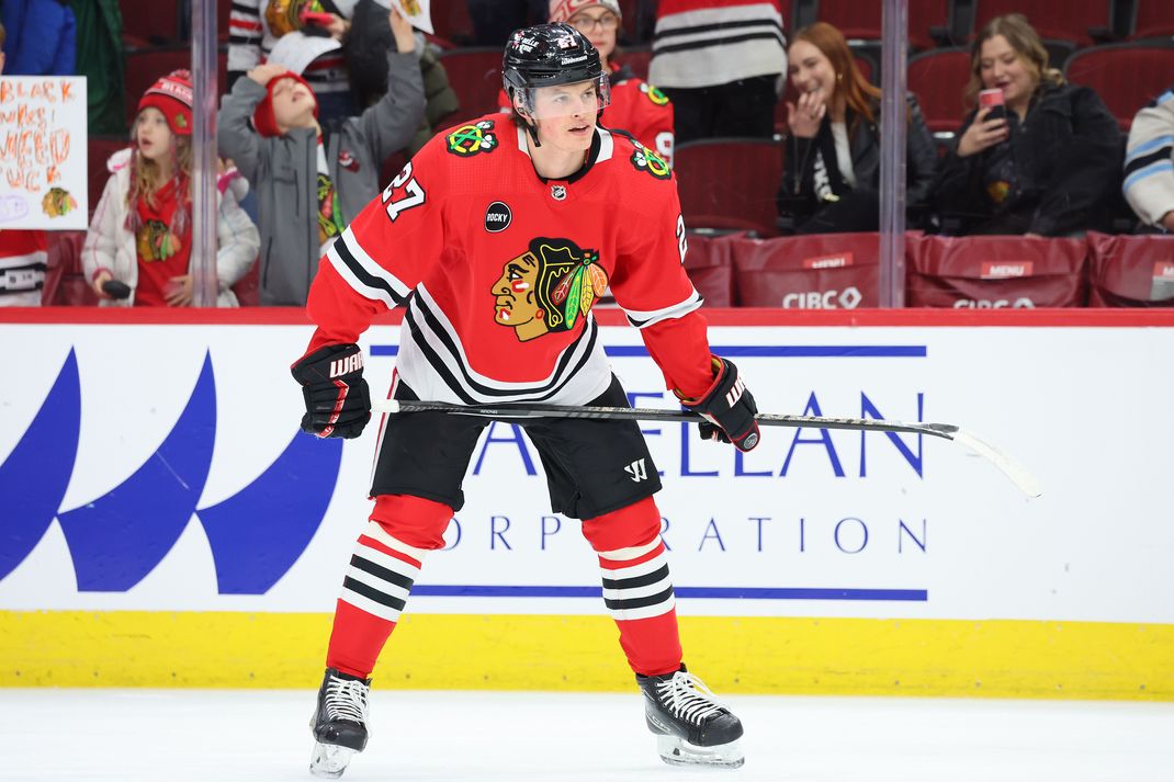 Lukas Reichel feierte mit den Chicago Blackhawks einen Sieg