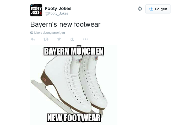 
                <strong>Bayerns neue Schuhmode?</strong><br>
                Im Netz gibt es diverse Vorschläge, mit welchem Schuhwerk die Bayern lieber zum Elfmeterschießen hätten antreten sollen ...
              