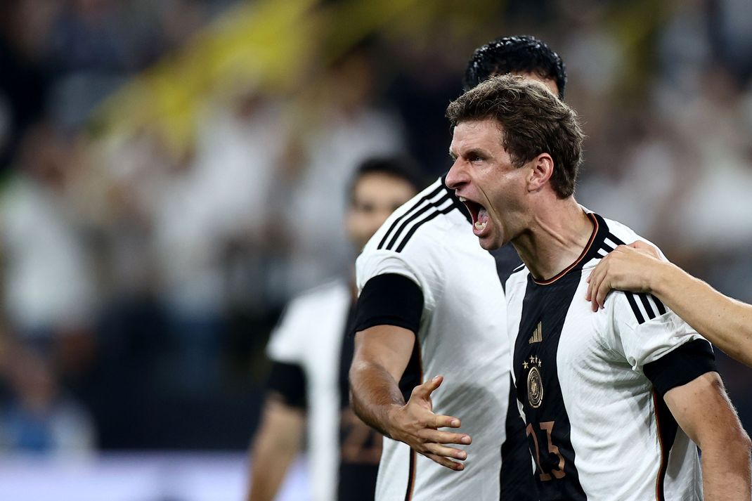 Deutschlands Thomas Müller jubelt nach seinem Tor zum 1:0.&nbsp;