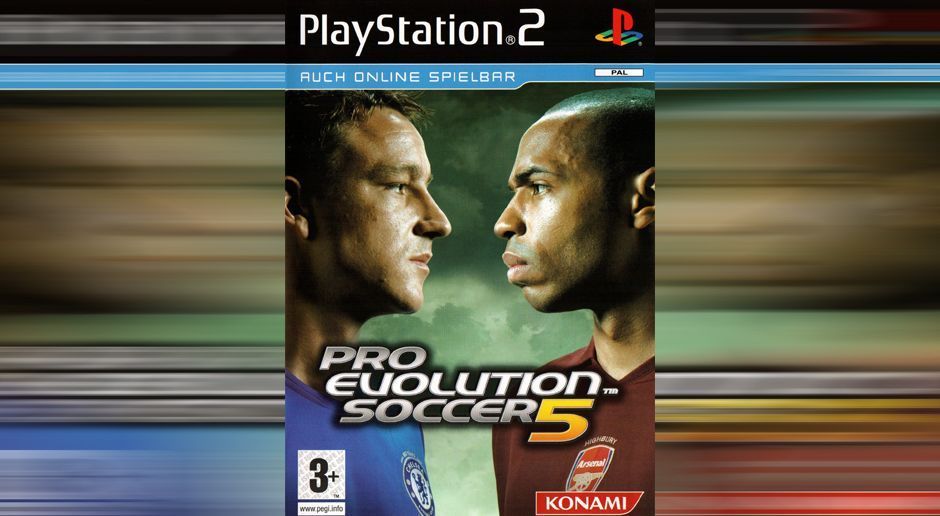 
                <strong>PES 5</strong><br>
                Das Cover von PES 5 sorgt für ein bisschen Nostalgie: Die damaligen Premier League-Stars John Terry und Thierry Henry stehen sich hier gegenüber.
              