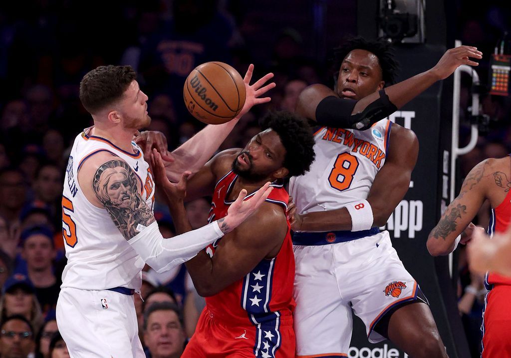 New York Knicks victorious over Philadelphia 76ers in playoff opener; Los Angeles Lakers fall to Denver Nuggets