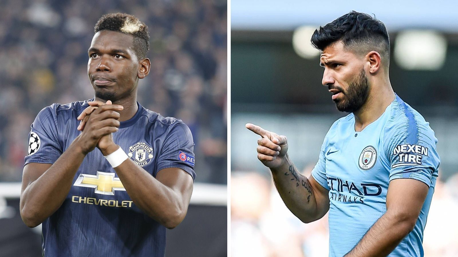 
                <strong>Das Duell der Topstars: Sergio Aguero vs. Paul Pogba</strong><br>
                Der City-Stürmer Sergio Aguero (im Bild re.) führt aktuell gemeinsam mit Pierre-Emerick Aubameyang (Arsenal) und Eden Hazard (Chelsea) mit sieben Toren die Torschützenliste der Premier League an. Damit hat er vier Treffer mehr auf dem Konto als Uniteds Weltmeister Paul Pogba, der allerdings auch kein Stürmer ist. Pogba kompensiert den Rückstand wiederum mit drei Assists gegenüber den null von Aguero. Keine Frage: Beide Topspieler sind derzeit in starker Form
              