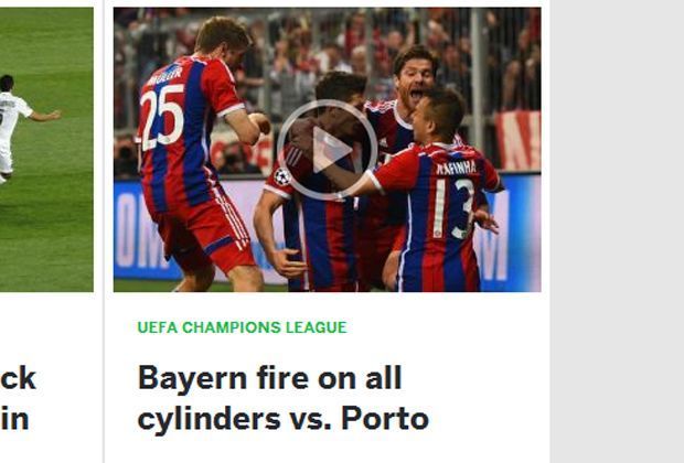 
                <strong>ESPN</strong><br>
                "Bayern feuern aus allen Rohren"
              