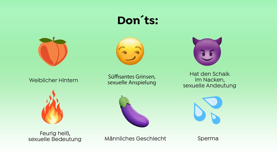 Mit diesen Emojis könntest du deinen Flirt verderben.