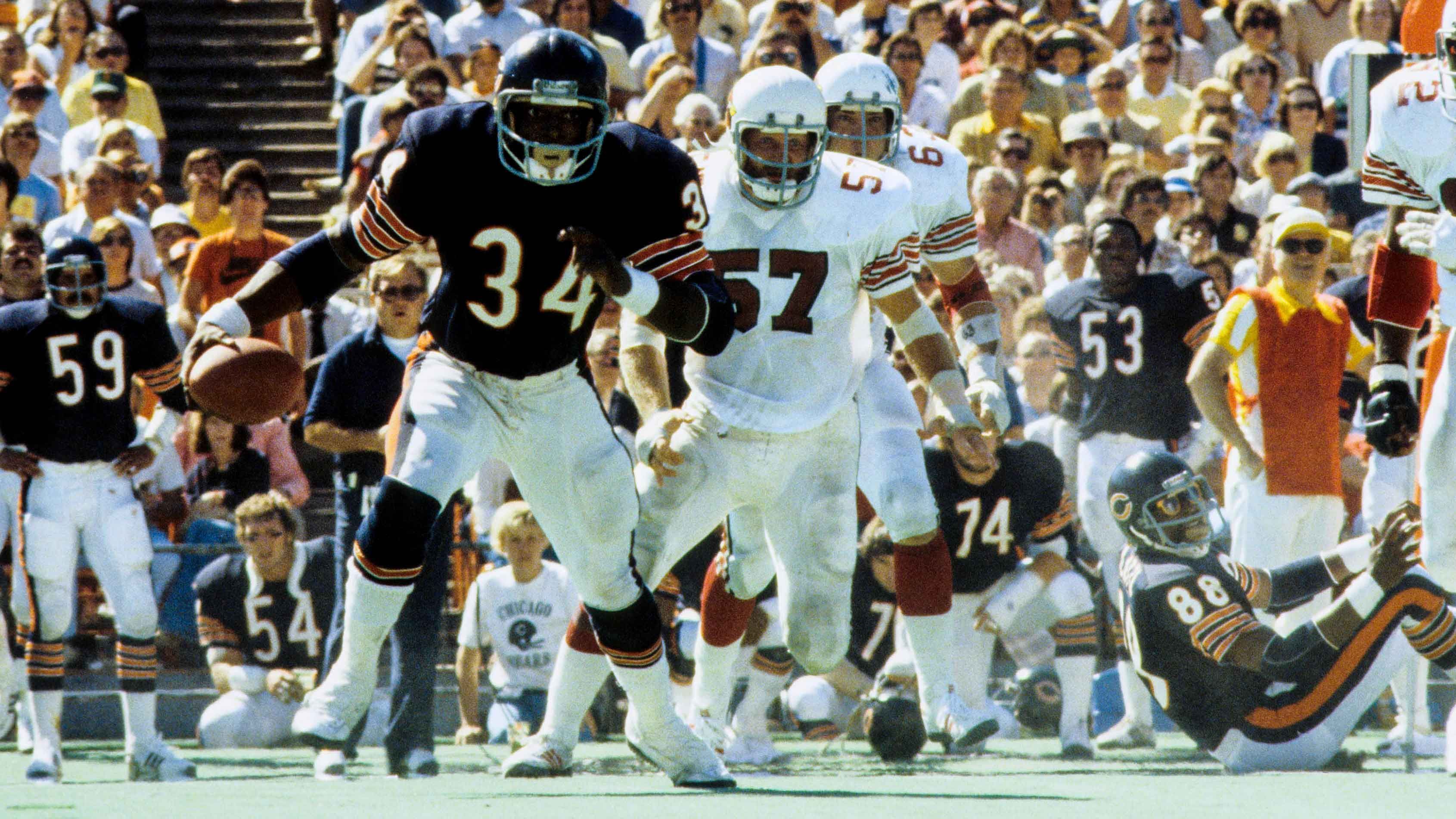 
                <strong>Chicago Bears: Walter Payton </strong><br>
                16.726 Yards bei 3.838 Runs - 110 Touchdowns
              