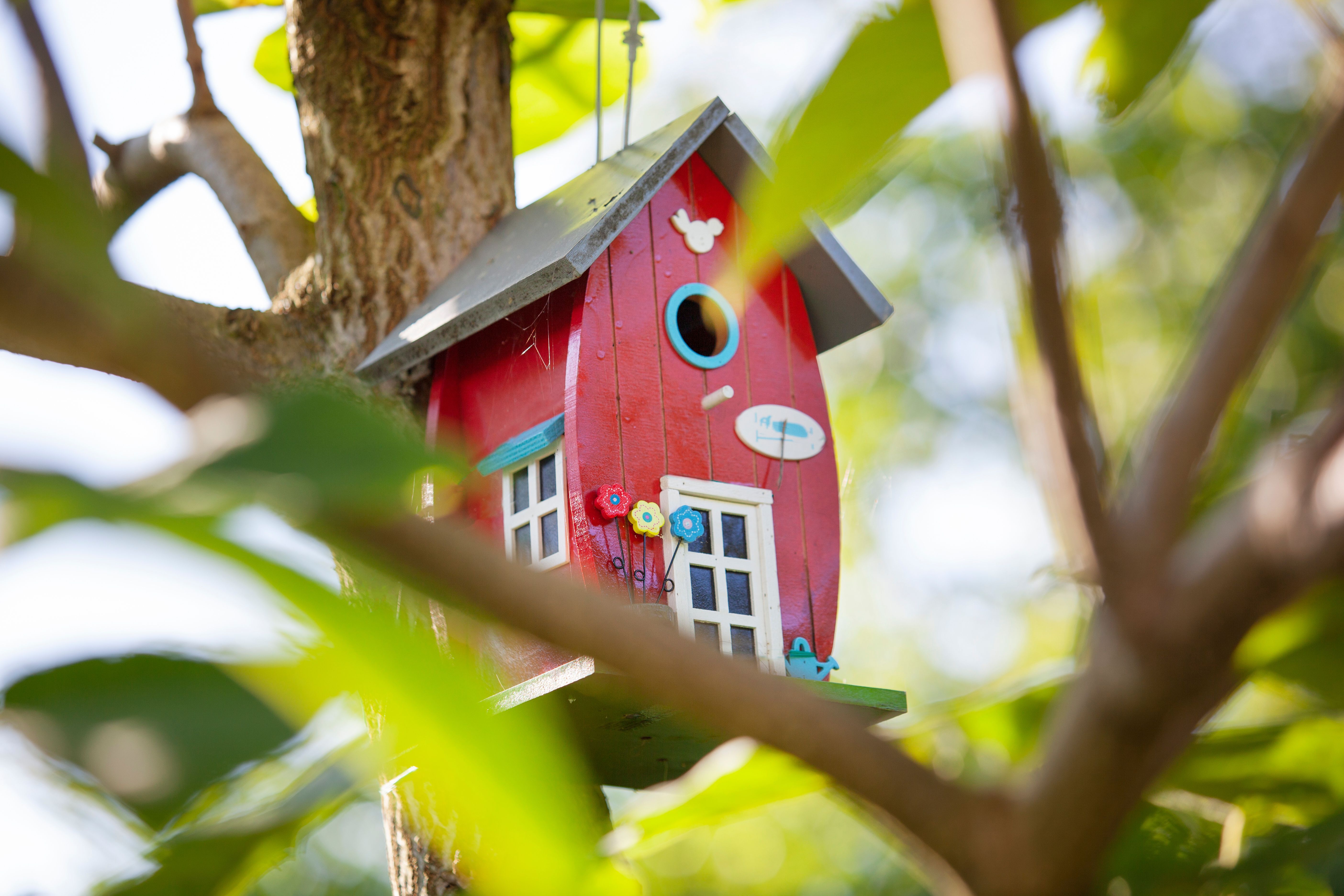 Wer sich künstlerisch austoben möchte, könnte Gefallen an dieser Art des DIY-Vogelhäuschens finden. Der Kreativität sind keine Grenzen gesetzt. 