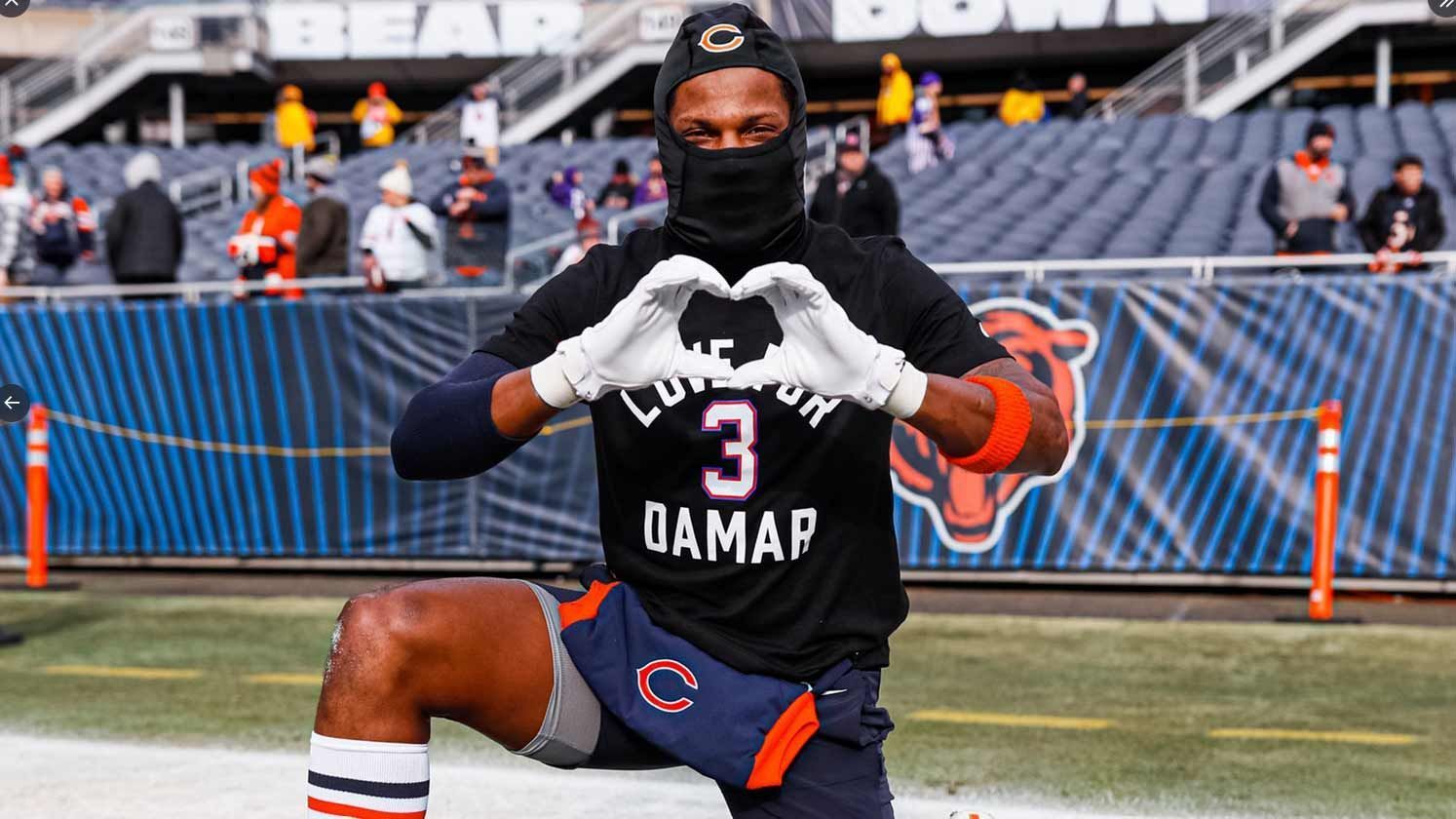 
                <strong>Chicago Bears</strong><br>
                Auch bei den Chicago Bears ist viel Liebe für Hamlin dabei!
              