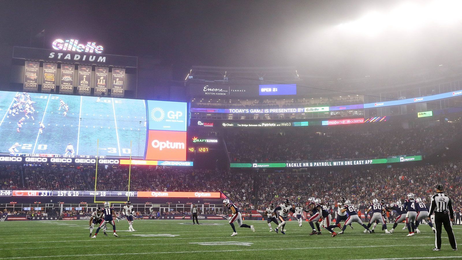 
                <strong>New England Patriots: Gillette Stadium</strong><br>
                Bester Name laut ChatGPT: "Glitter Field"
              