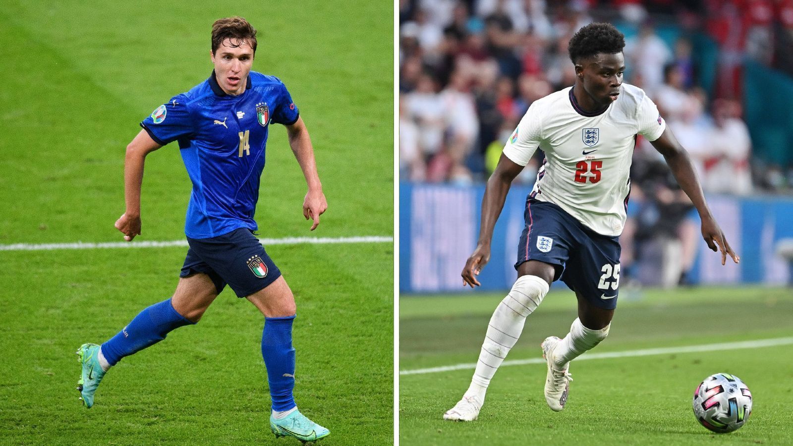 
                <strong>Rechtsaußen: Federico Chiesa vs. Bukayo Saka</strong><br>
                Der italienische Block explodierte, als Frederico Chiesa per sehenswertem Schlenzer zur zwischenzeitlichen Führung gegen Spanien traf. Der Flügelspieler von Juventus Turin konnte sich im Laufe des Turniers in Italiens Offensive festspielen und geht mit einer ordentlichen Portion Selbstvertrauen ins Finale. Bei den Engländern rechneten viele damit, dass Ex-Dortmund-Star Jadon Sancho die rechte Flügelseite übernommen würde. Doch Southgate überraschte und brachte im Halbfinale erneut den jungen Bukayo Saka vom FC Arsenal, der sich am Ausgleichstreffer gegen Dänemark direkt beteiligte. Hier gibt es keinen klaren Gewinner, beide Teams bekommen einen Punkt. Stand 8:6.
              