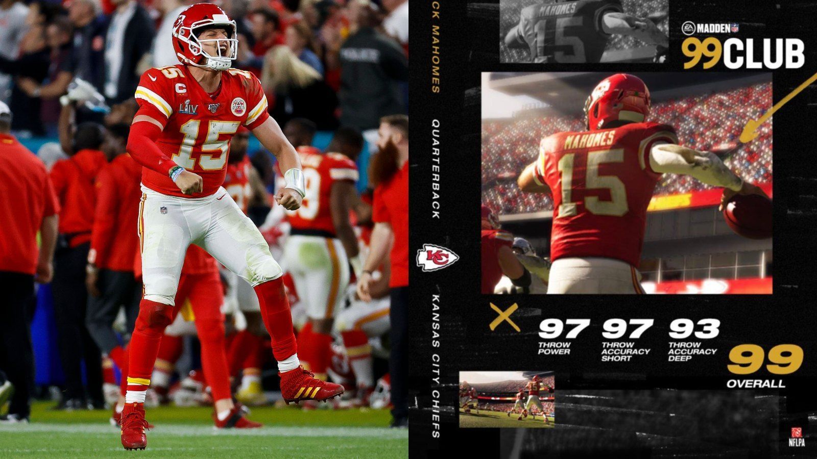 
                <strong>Platz 1: Patrick Mahomes - Kansas City Chiefs</strong><br>
                Overall Rating: 99
              