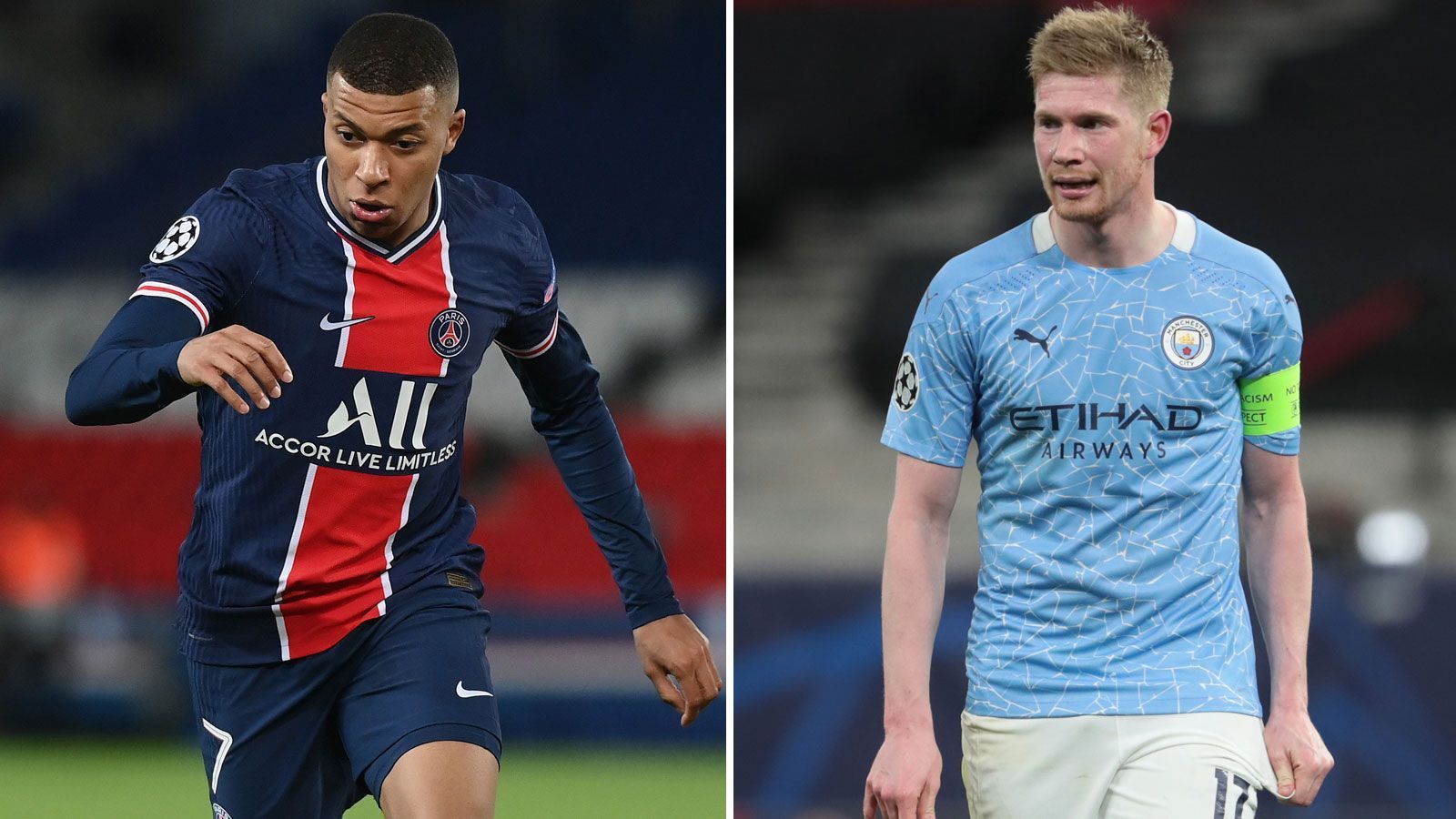 
                <strong>Zentraler Stürmer: Kylian Mbappe vs. Kevin de Bruyne</strong><br>
                Hier kann man ohne Übertreibung von einem Gigantentreffen sprechen. Kylian Mbappe steht bereits bei 37 Saisontreffern und mausert sich immer mehr zum weltbesten Angreifer. Schon neunmal traf er in diesem Jahr mindestens doppelt. Dagegen steht mit Kevin de Bruyne eine echte Allzweckwaffe: Taktgeber, Leader, Vorbereiter, Vollstrecker. Der Belgier wurde in drei der jüngsten vier Ligaspiele geschont und sollte entsprechend nur so sprühen vor Einsatzfreude. In diesem Duell muss er sich aber geschlagen geben: 3:7.
              