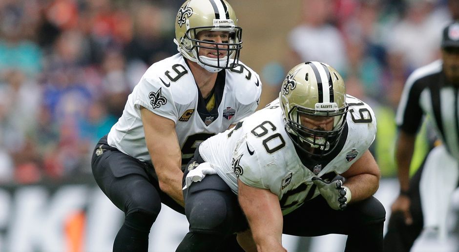 
                <strong>New Orleans Saints </strong><br>
                Drew Brees (Quarterback, im Bild Nr. 9), Max Unger (Center, Nr. 60), Ryan Ramczyk (Offensive Tackle), Andrus Peat (Guard, Tackle), A.J. Klein (Linebacker)
              