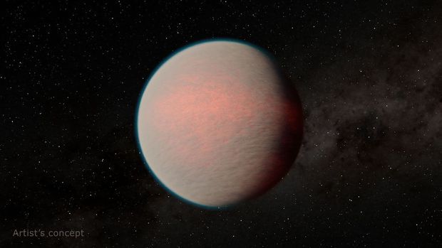 Bild zeigt GJ 1214 b, einen „Mini-Neptun“.
