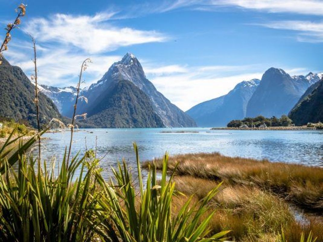 Der Milford Sound ist ein Fjord im Fiordland-Nationalpark in Neuseeland.