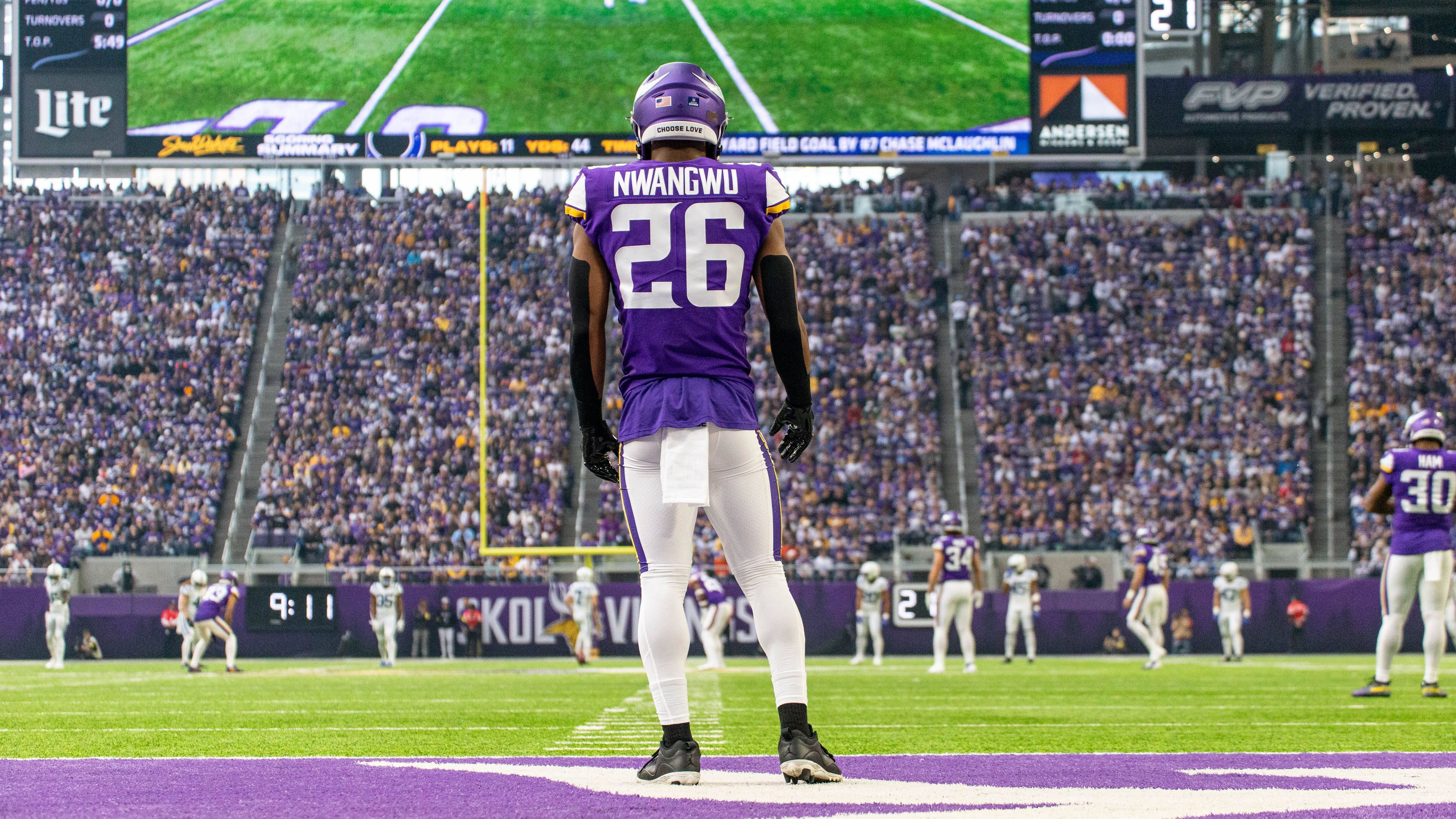 <strong>Kickoff Return Touchdowns</strong><br>1. Cordarrelle Patterson: 9 Kickoff Return Touchdowns<br>2. Kene Nwangwu (im Bild): 3 Kickoff Return Touchdowns<br>3. Devin Duvernay, Nyheim Hines, Tyler Lockett: Alle 2 Kickoff Return Touchdowns