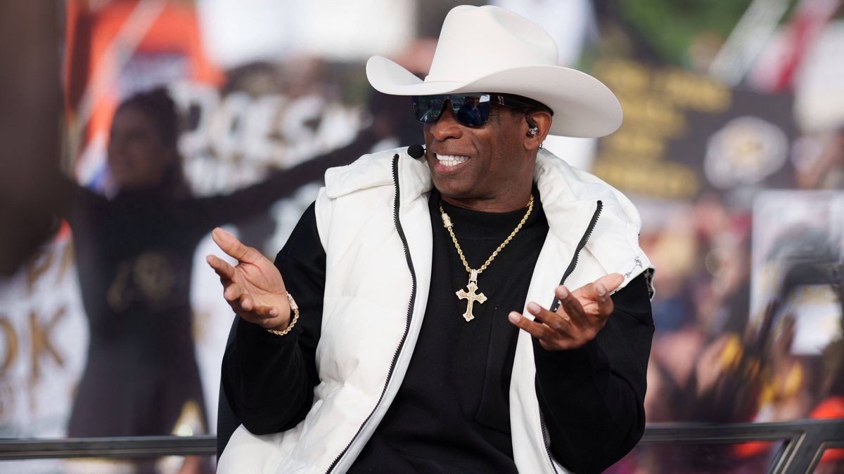 NCAA, College League, USA Football: Colorado State at Colorado Sep 16, 2023; Boulder, Colorado, USA; Colorado Buffaloes head coach Deion Sanders on the set of ESPN College GameDay prior to the game...