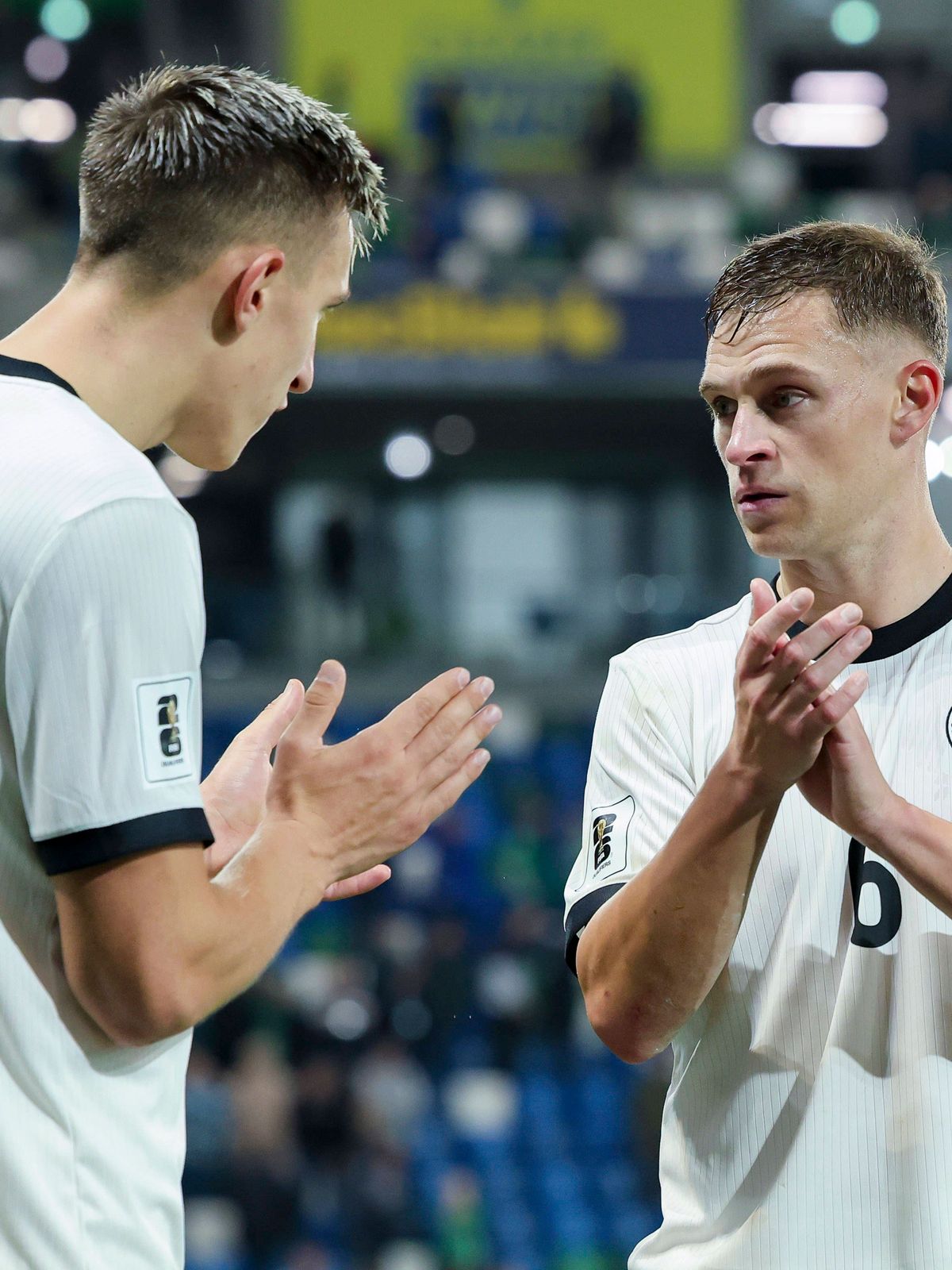 Nico Schlotterbeck (Germany) und Joshua Kimmich (Germany) jubeln, FIFA World Cup, WM, Weltmeisterschaft, Fussball 2026 Qualifier, Northern Ireland v Germany, Windsor Park am 13. October 2025 in Bel...