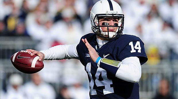 
                <strong>Christian Hackenberg (Penn State Nittany Lions)</strong><br>
                Christian Hackenberg (20, Penn State Nittany Lions): 1,93 Meter groß und 106 Kilogramm schwer, 8229 Yards für 54 Touchdowns und 31 Interceptions in drei College-Jahren.
              