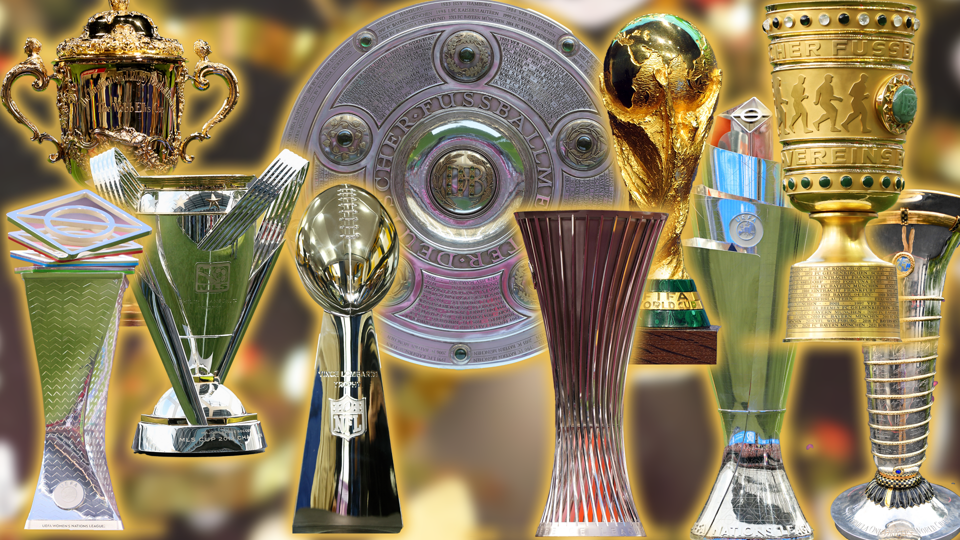 <strong>Die schönsten Sport-Trophäen der Welt</strong><br>Welches ist die schönste Sport-Trophäe der Welt? Darüber kann man natürlich streiten. <strong><em>ran</em></strong> hat sich dennoch an ein Ranking gewagt. Natürlich rein subjektiv. Wir gehen schwer davon aus, dass ihr komplett anderer Meinung seid. Und damit viel Spaß beim diskutieren.&nbsp;