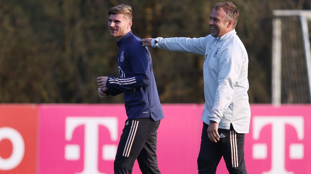 Timo Werner und Hansi Flick