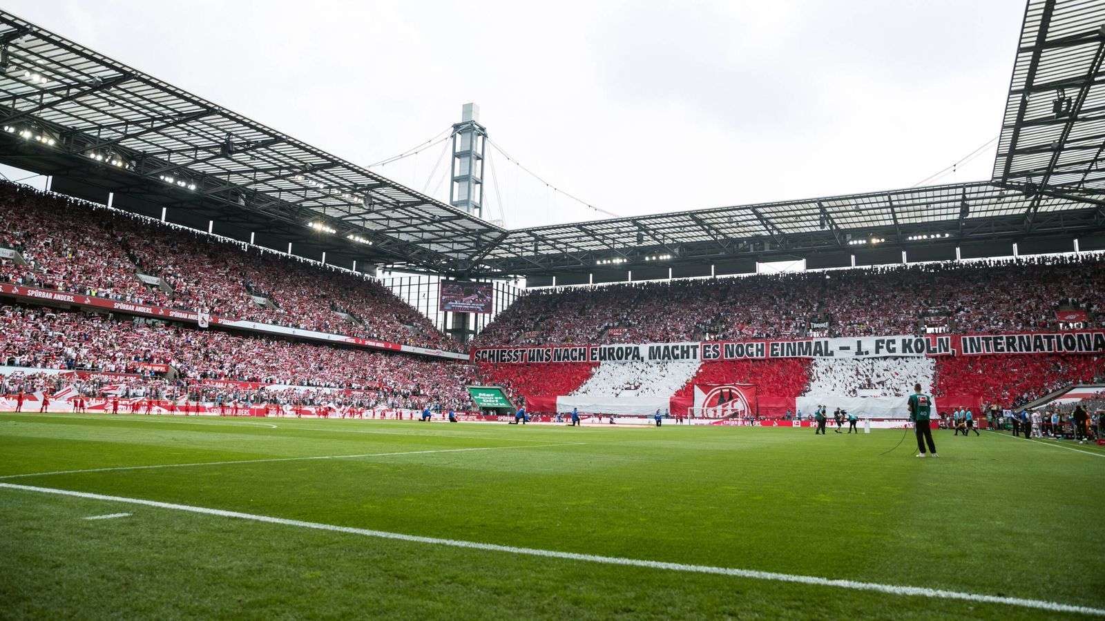 
                <strong>"1. FC Köln international" </strong><br>
                "Schießt uns nach Europa, macht es noch einmal - 1. FC Köln international", stand auf dem riesigen Banner der FC-Fans. 
              