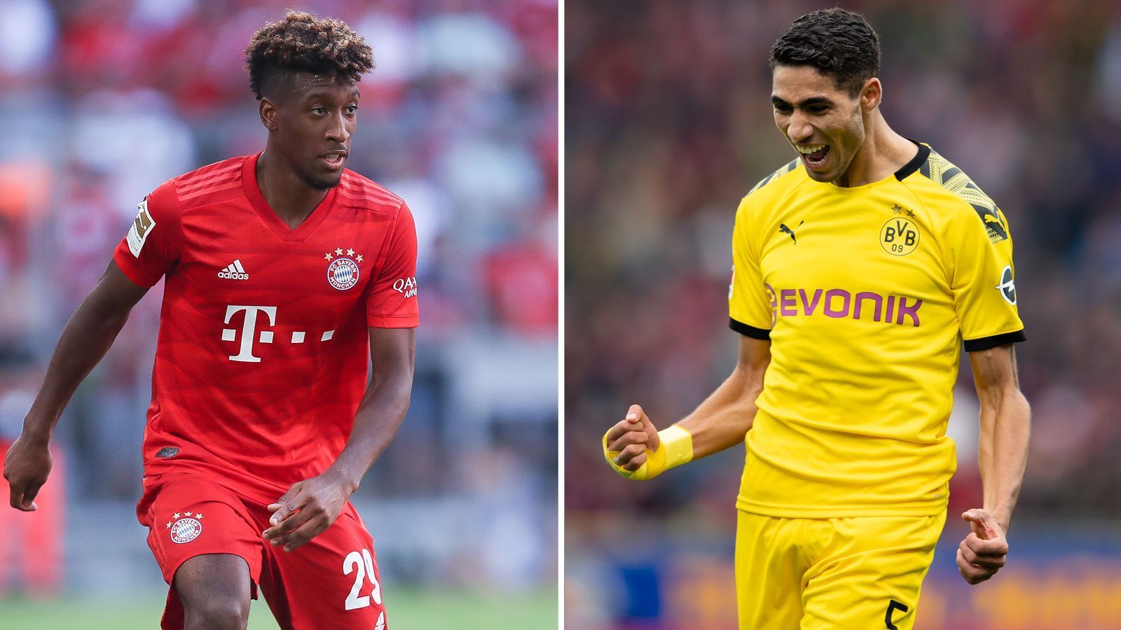 
                <strong>Linkes offensives Mittelfeld: Kingsley Coman vs. Achraf Hakimi</strong><br>
                Coman (l.) läuft seiner Bestform bereits seit Wochen hinterher, bei den glanzlosen Erfolgen über Bochum (2:1) und Piräus (2:0) verbuchte der Franzose zumindest Assists. Doch vom Flügelflitzer, der die Gegenspieler reihenweise ins Kino schickt, ist nicht mehr viel zu sehen. Deutlich mehr Rückenwind bringt Hakimi mit - seinen beiden Treffern beim 3:2 über Inter sei Dank. Die Real-Leihgabe kam in dieser Saison bereits auf vier verschiedenen Positionen zum Einsatz - als linker Flügelspieler erzielte er drei seiner sechs Saisontore: zwei beim 2:0 bei Slavia Prag und eines beim 2:2 in Freiburg. Der Punkt geht nach Dortmund: 5:7.
              