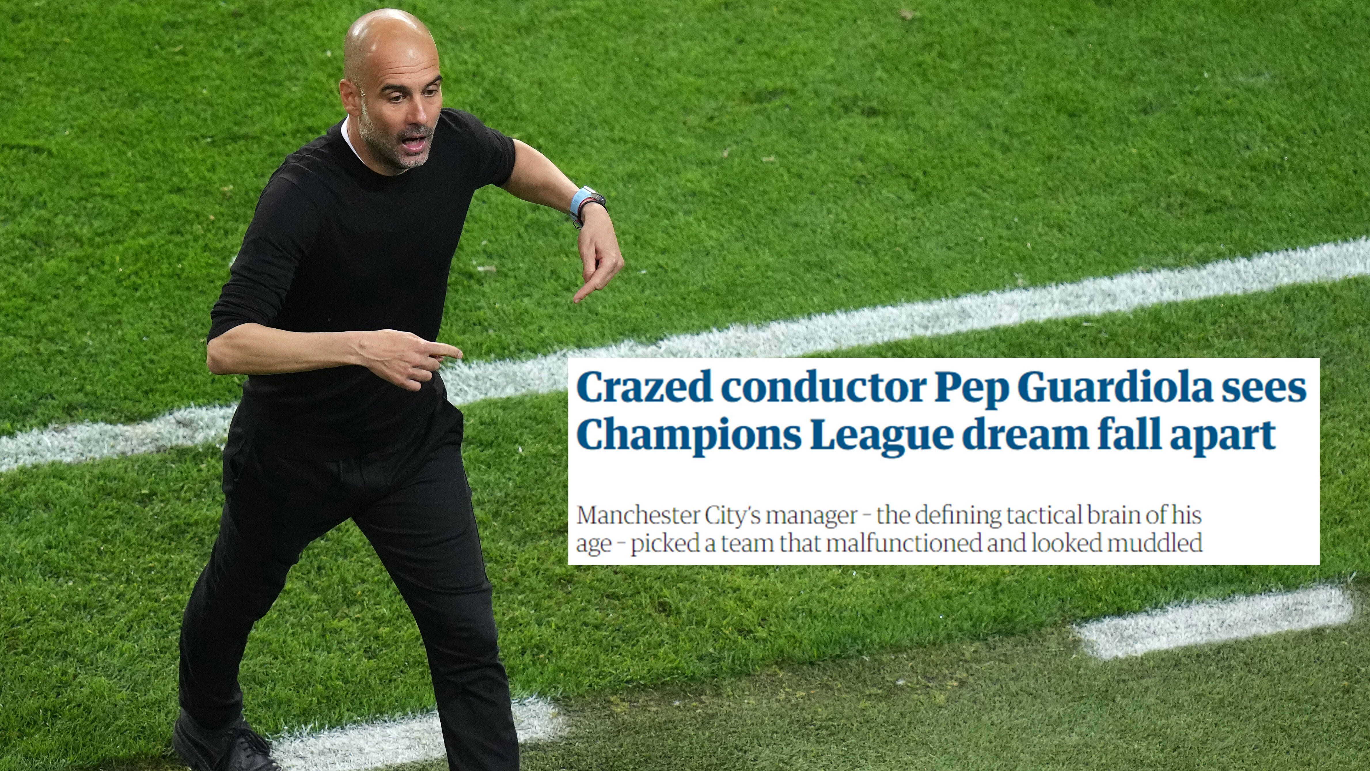 
                <strong>The Guardian (Großbritannien)</strong><br>
                Der "Guardian" sieht die Schuld für die Niederlage bei Guardiola. "Der verrückte Dirigent Guardiola sieht seinen CL-Traum platzen", schrieb das britische Blatt. Außerdem habe "der beste Taktiker seiner Generation ein nicht funktionierendes und verwirrtes Team" gegen den FC Chelsea auf den Rasen geschickt.
              