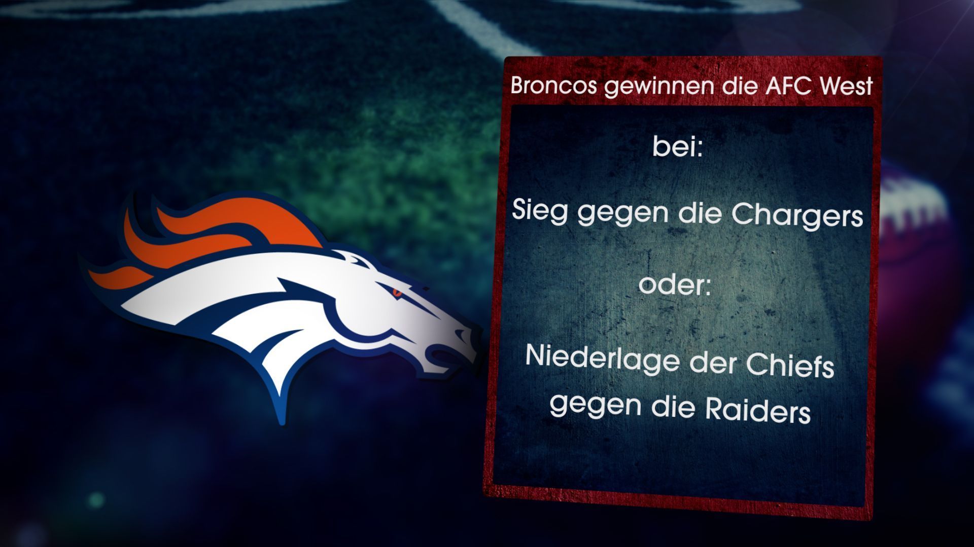 
                <strong>Denver Broncos gewinnen die AFC West, wenn ...</strong><br>
                
              