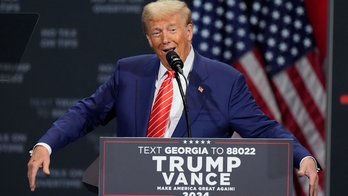 Trump während einer Wahlkampfveranstaltung in Atlanta