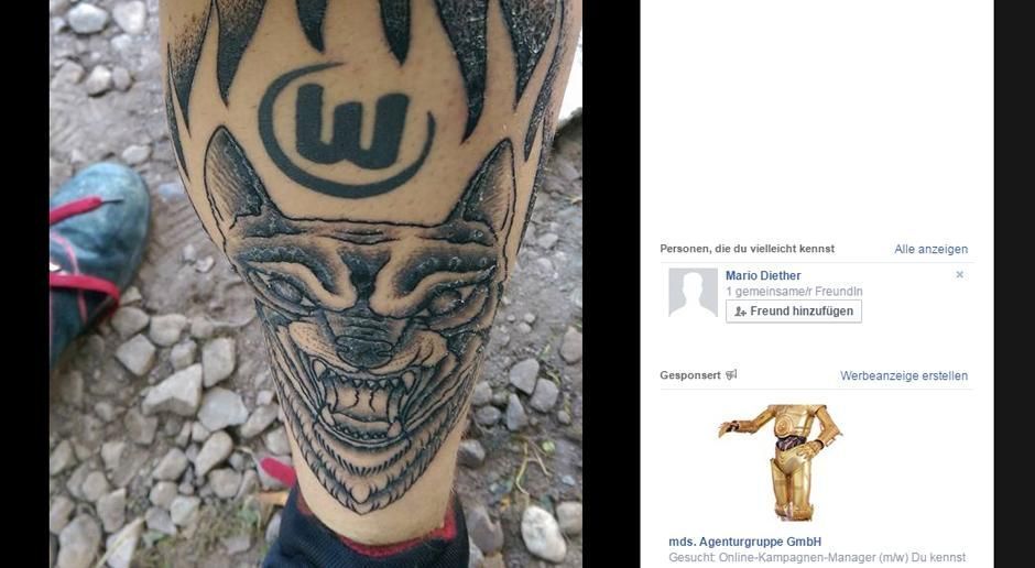 
                <strong>Bundesliga und Co.: Das sind die Klub-Tattoos der ran-User</strong><br>
                VfL Wolfsburg.
              