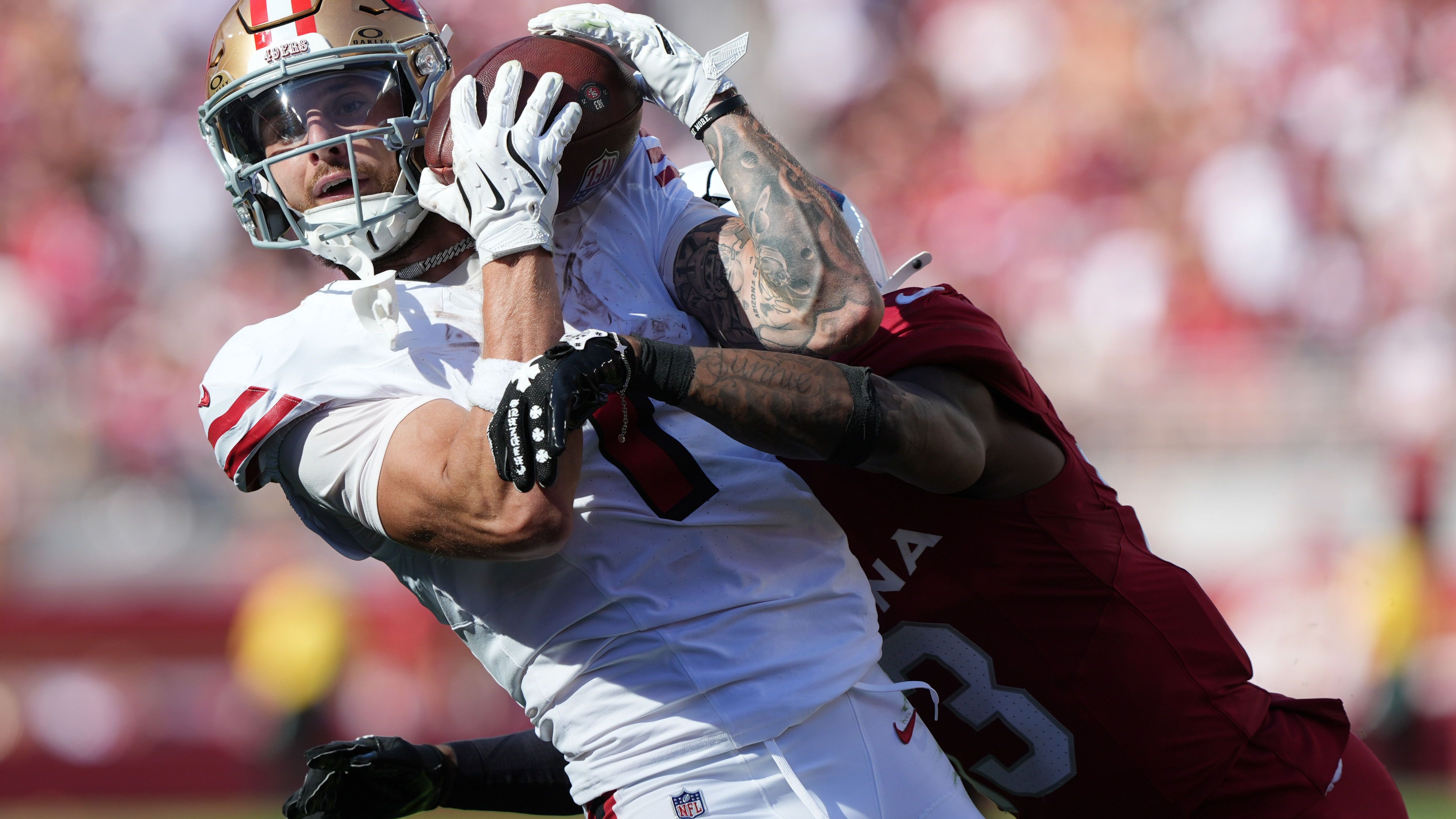 <strong>Ricky Pearsall (San Francisco 49ers)</strong><br>Auch Wide Receiver Ricky Pearsall fehlt den Niners zum vierten Mal in Folge. Die Genesung seines rechten Knies dauert länger, als ursprünglich erhofft. "Es geht nicht so schnell, wie wir es gewollt haben, aber es gibt keine Neuigkeiten", sagte Head Coach Kyle Shanahan zum Ausfall.
