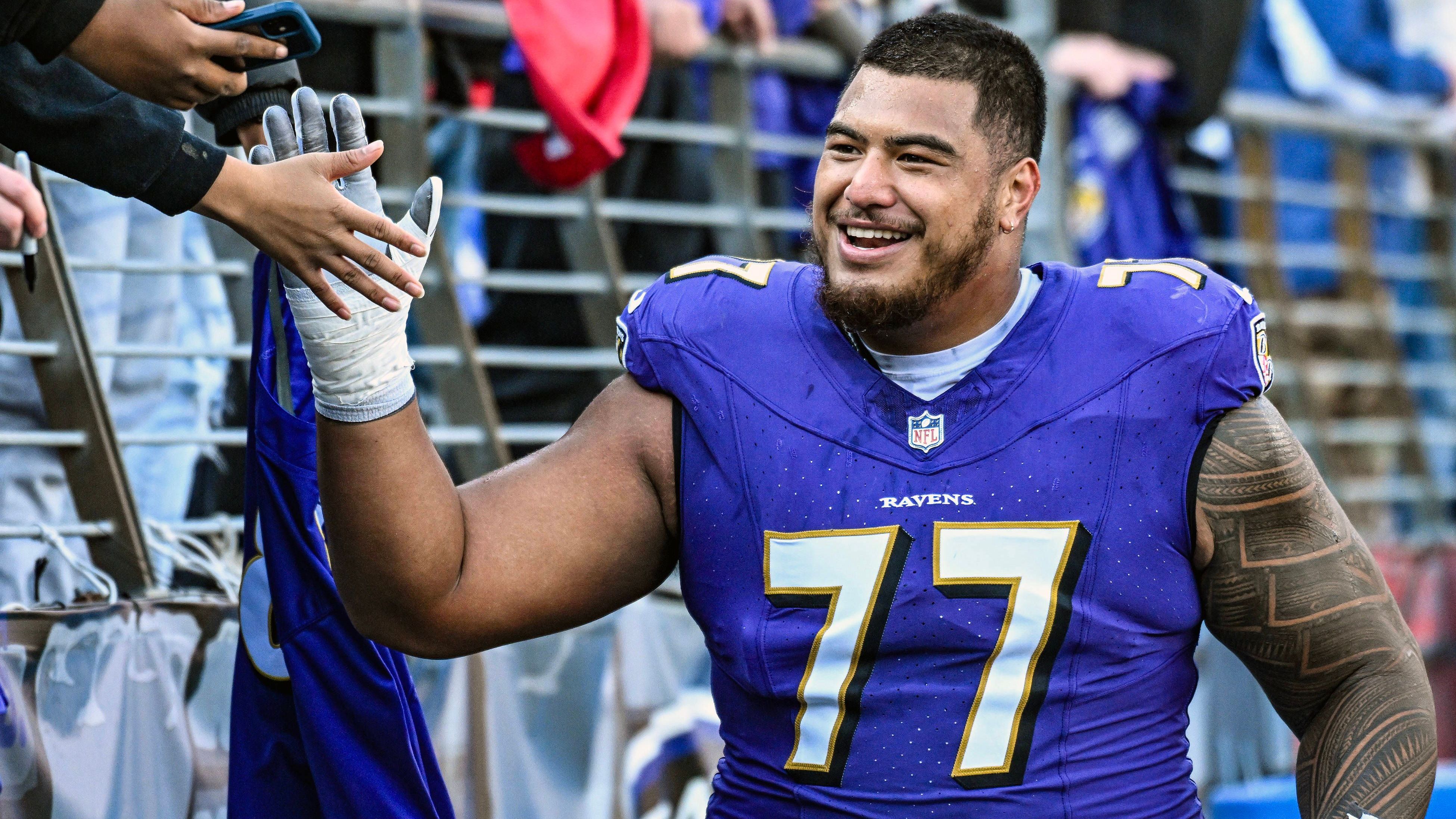 <strong>Baltimore Ravens:</strong> <br>Daniel Faalele (Offensive Tackle) - <strong>172 Kg</strong>